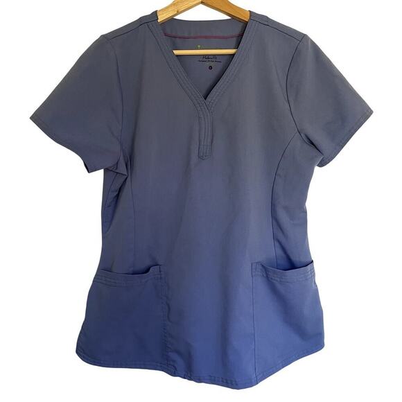 healing hands Tops - Healing Hands Purple Label Scrub Top Large Blue Women Modern Fit Stretch 2167